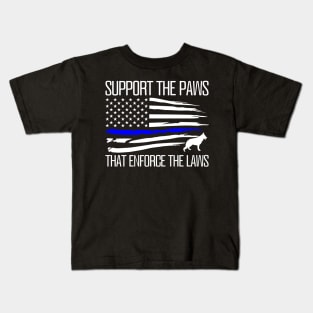 K-9 Unit Police Dog - Thin Blue Line Kids T-Shirt